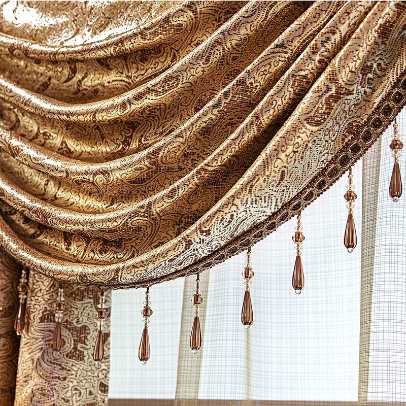 ELKCA European Curtain Valances for Living Room Luxury Window Curtains for Bedroom, Rod Pocket (W39inch,1 Panel) - Image 3